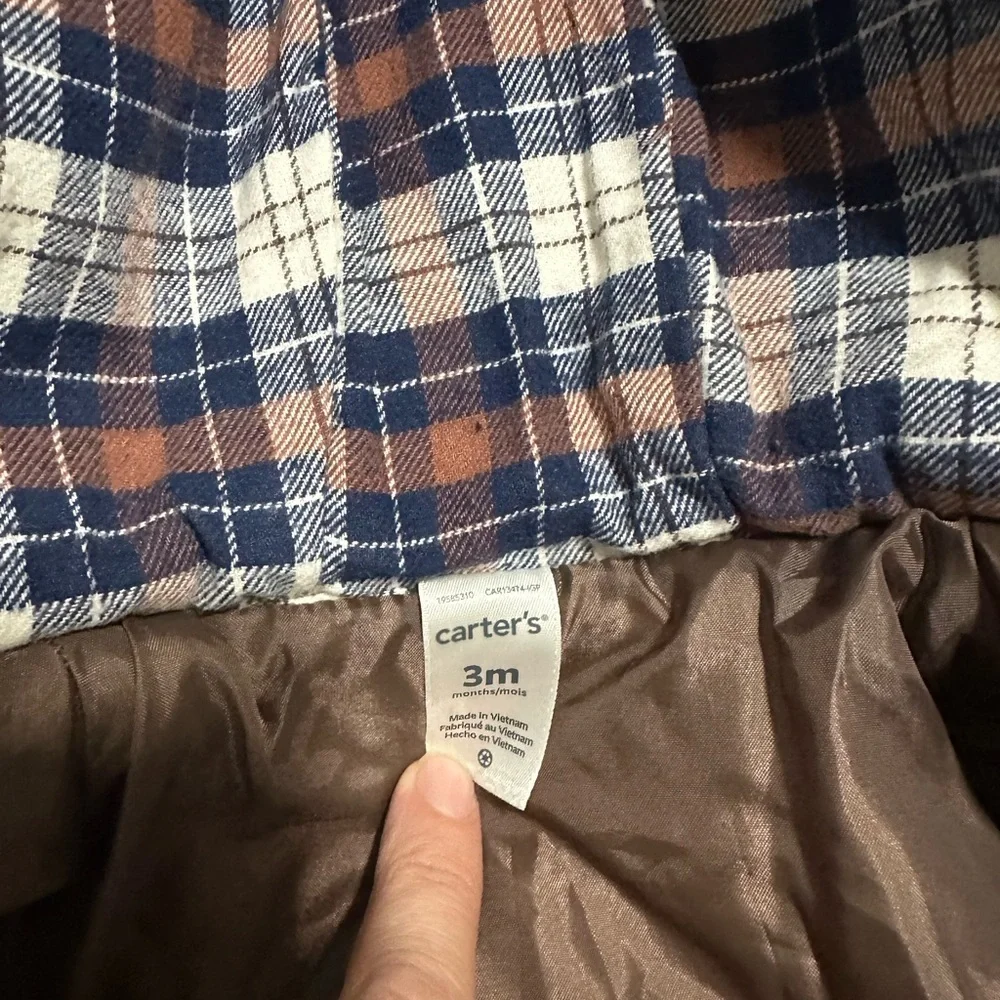 Carters brown winter jacket size 3 months